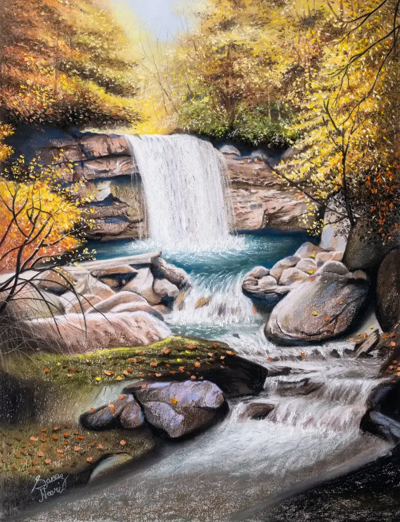 Waterfall In Autumn