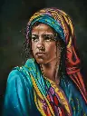 Expectant (Lady With Colorful Scarf)