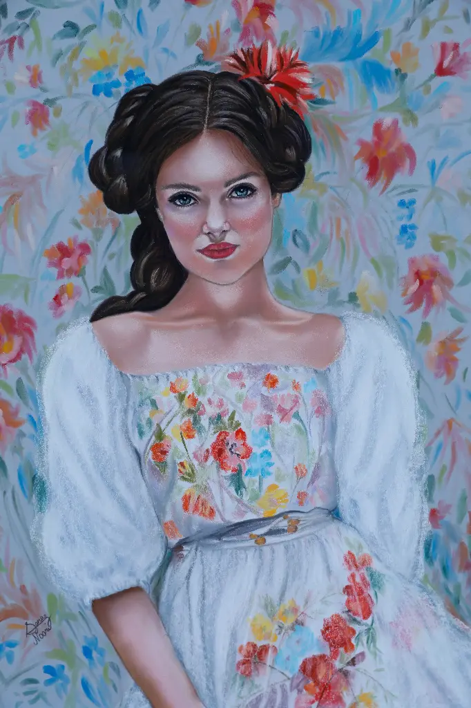 Lady In Floral Dress