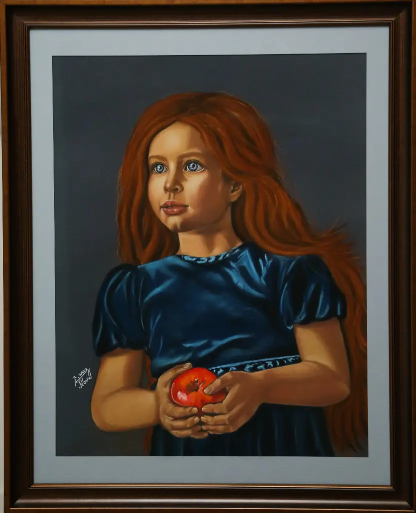 Red Hair Girl With Red Apple