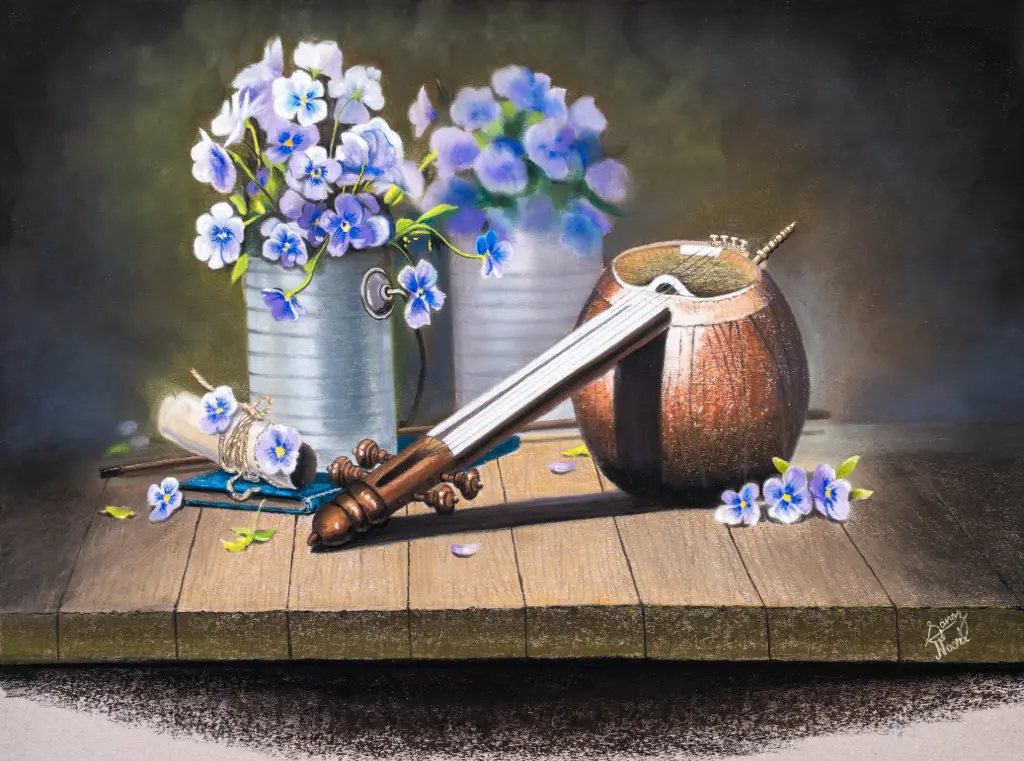 Violets and Fiddle Standard Limited Edition Print