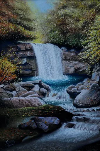 Waterfall In Autumn
