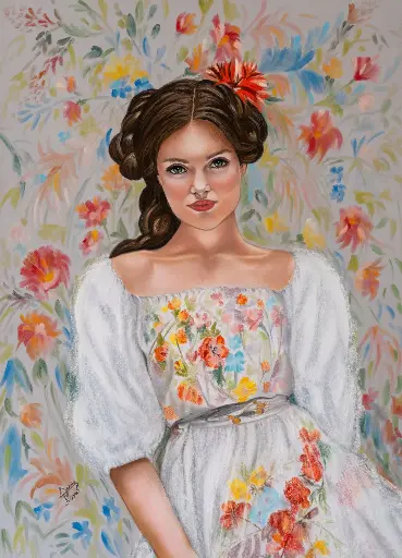 Lady In Floral Dress